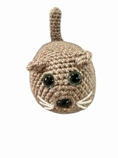 New Handmade Crochet Plushie Cat Kitten light brown tan