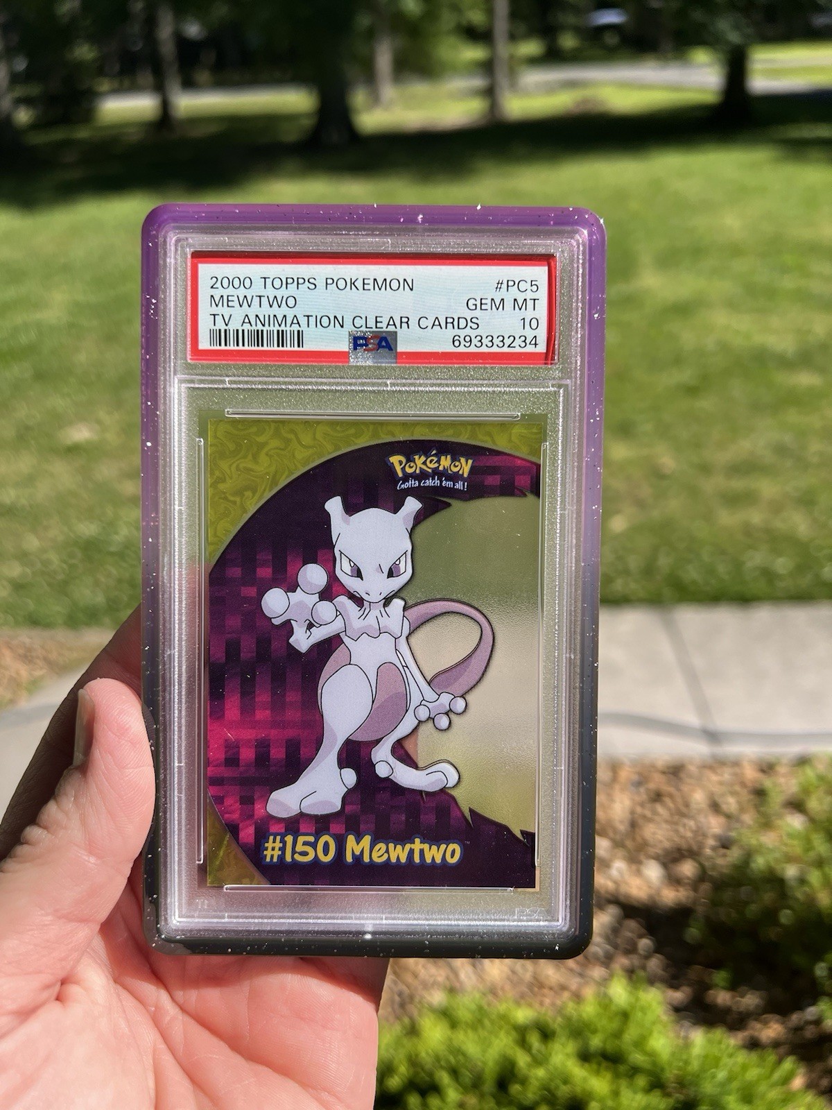 Mewtwo Pokemon 2000 Topps TV Animation Clear Cards English #PC5 