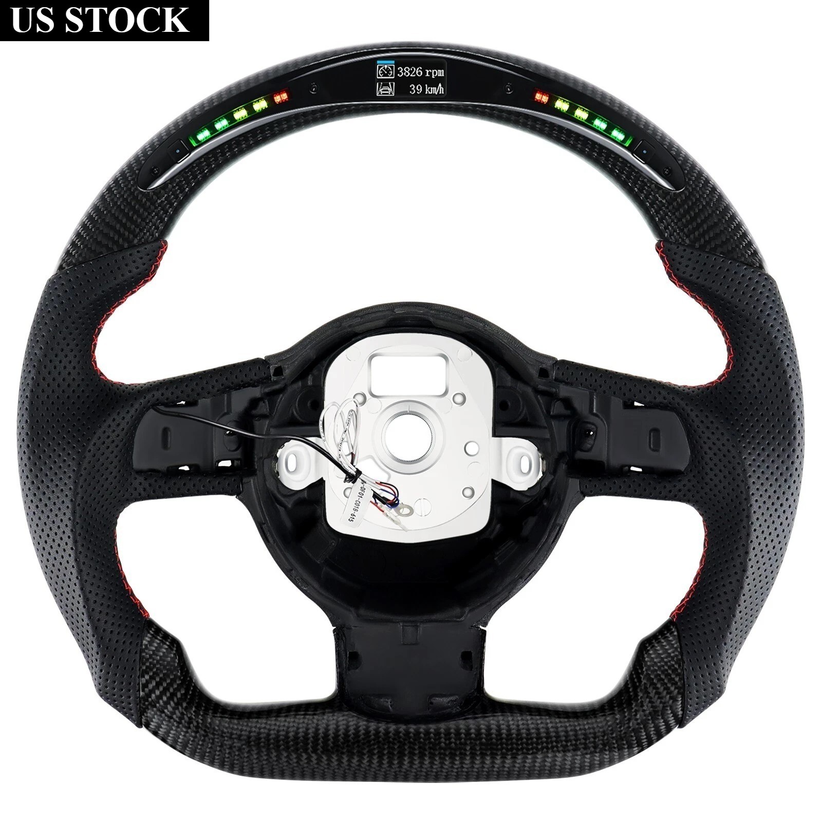 Real Carbon Fiber LED Steering Wheel For Audi R8 TT TTS RS3 TTRS RS6 2007-2015
