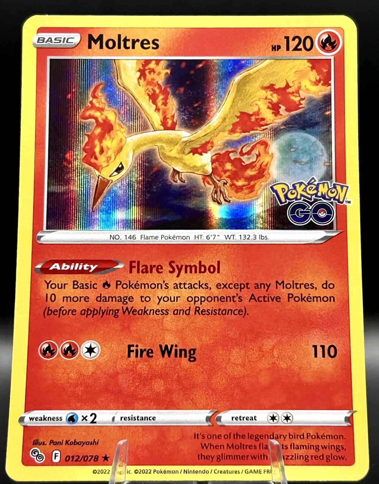 Moltres 012/078 Holo Rare Pokemon GO Pokemon TCG Near Mint