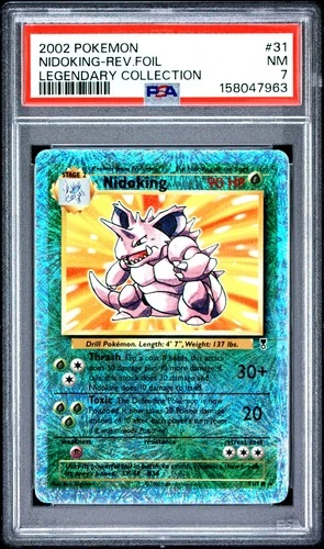 2002 POKEMON LEGENDARY COLLECTION #31 NIDOKING-REVERSE FOIL PSA 7