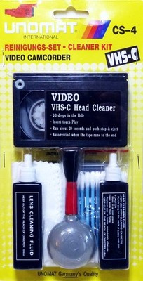 Unomat VHS-C Cleaner-Kit Video Camcorder Reinigung Set CS4 Reinigungscassette