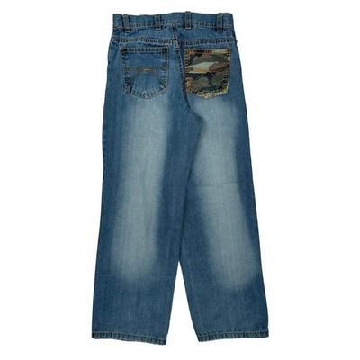 Markenlose Grafik Jeans - 25W 25L Blau Baumwolle
