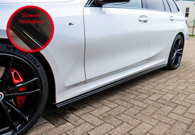 Seitenschweller Schweller aus ABS für BMW 3er M-340i G20 G21 schwarz glanz
