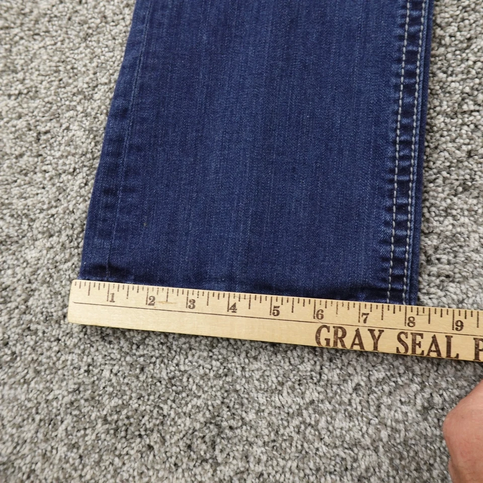 Pantalones de mezclilla Grace In LA para mujer 29 azul oscuro tiro bajo bota desvanecida elástica Y2K Foto 3 de 4