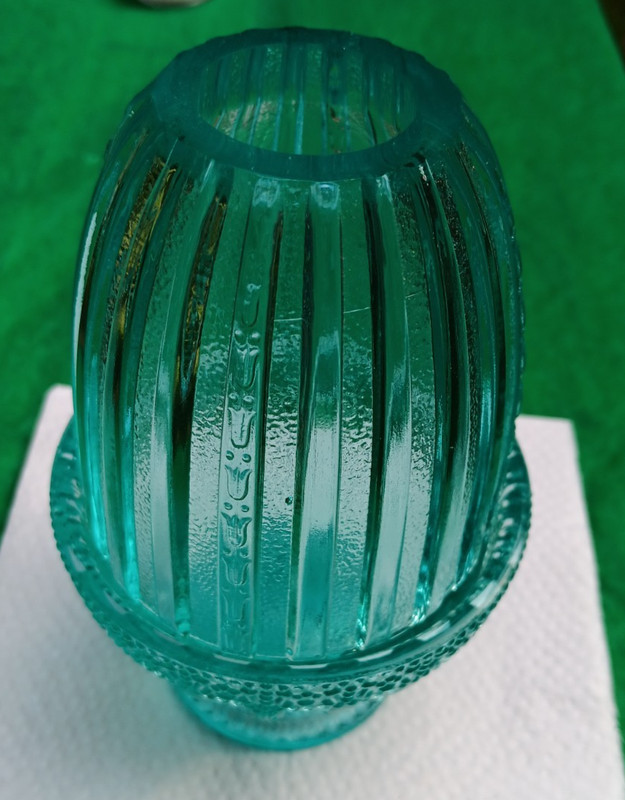 Fenton Vintage Fairy Lamp  Bluish Green Excellent Condition
