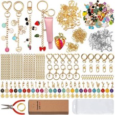 481Pcs Charms Lip Gloss Keychain Making Kit, DIY Lip Gloss Key Chain Making K...