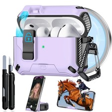 for AirPods Pro 3 Case 2025, Safety Lock Hidden Phone Stand Design for Appl...