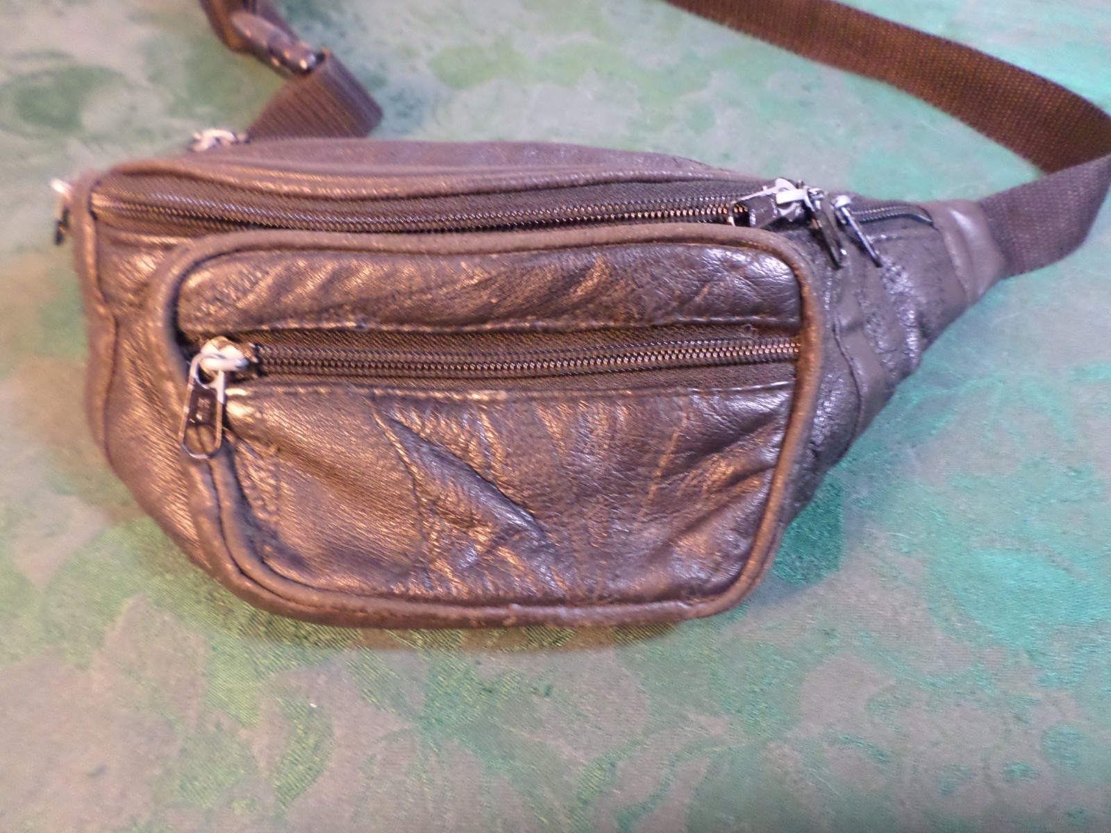 Vintage Black Soft Patchwork Leather Adjustable U… - image 2