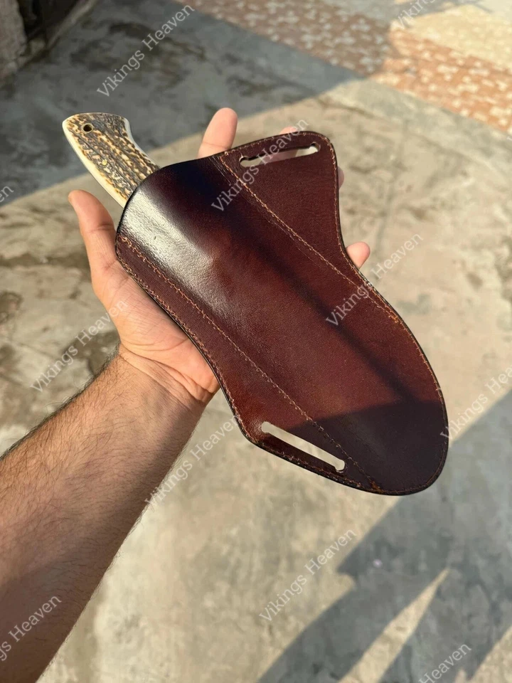 Custom Handmade Carbon Steel Stag Horn Handle Bowie Knife Hunting Survival Knife - Bild 4 von 4