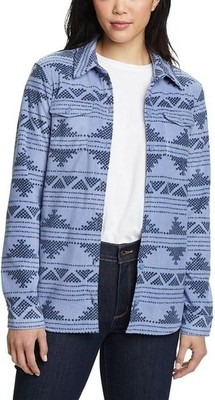 NEW Eddie Bauer Fast Fleece Shirt Jacket Women s XL Extra Large Dusty Blue