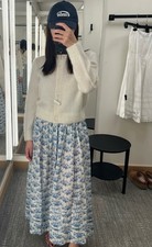DOEN Women floral print layer-style high-waisted half skirt with gathered bottom
