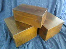 Vintage, dovetail card file boxes (lot of 3) Merchants Box Co. 1961 - 2 lg 1 sm