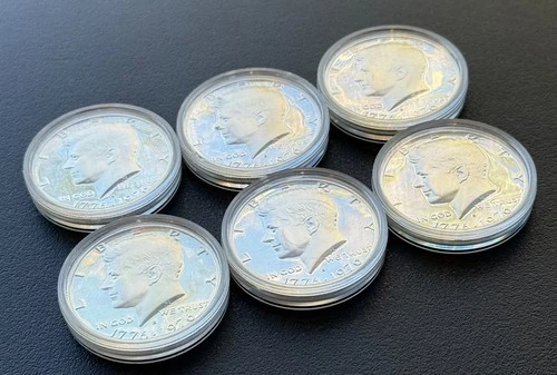 6x  1976-S Kennedy Half Dollars 40% SILVER Proof Bicentennial Coins – Capsules