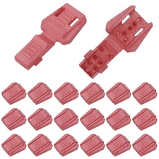0.7" Zipper Pull Cord Lock, Plastic Shoe Lace End Clips, 50 Pack Light Red