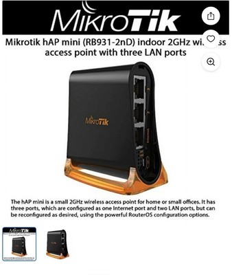 Mikrotik hAP mini RB931 Router 3 LAN PORTS POE In-OUT 2.4