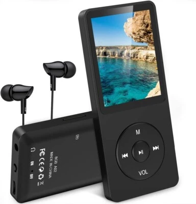 AGPTEK Lettore MP3 da 16GB con Schermo da 1,8" + Radio FM registratore e Auricolari