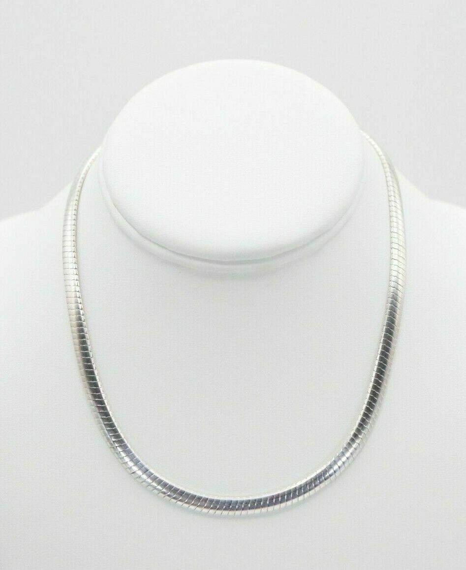 ●TATIANA● Silver 925 Modern Flat Snake Chain Necklace NZ21 Sterling Silver Flat Snake Chain, Herringbone Silver Chain