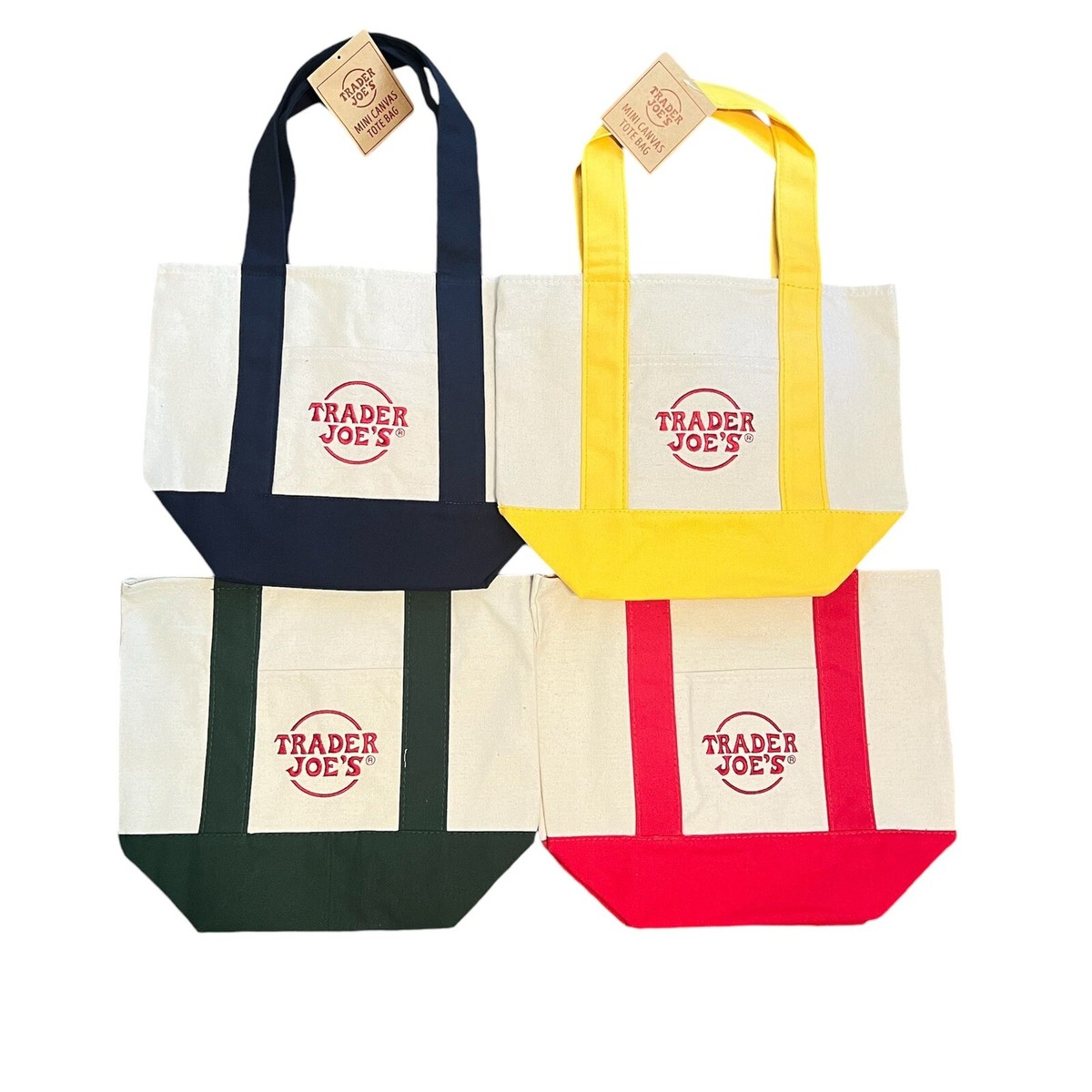 新作TRADER JOE'S MINI CANVAS TOTE BAG Amazon.com: Set of 4 Trader Joe's Mini Tote Bag Pastel 2025