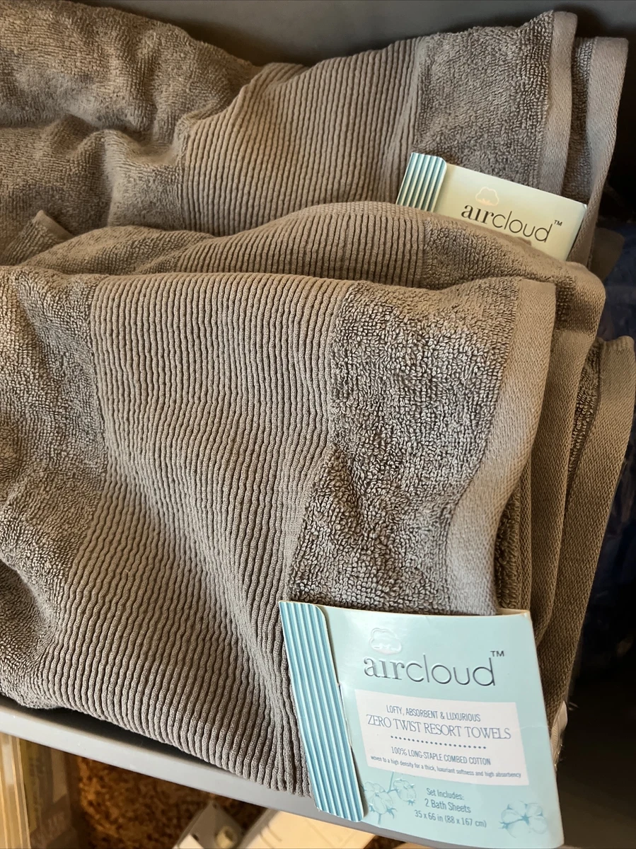 Modern Threads Air Cloud 2 Pack 100 Zero Twist Cotton Bath