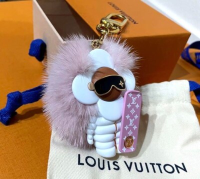 Louis Vuitton Keychain Vivienne Pink Fur Bag Charm Luxury