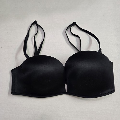 Victoria's Secret Women Bra 32C Black Bombshell Underwired Multiway Push Up READ