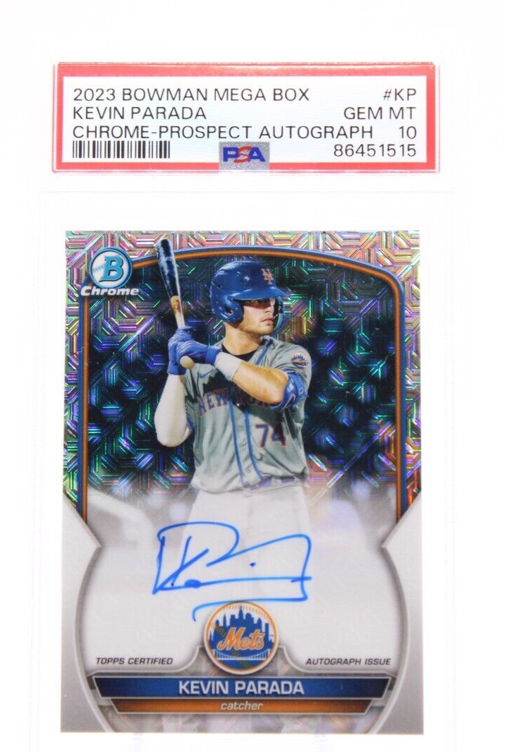 KEVIN PARADA 2023 Bowman Mega Box Chrome RC Prospect Autograph PSA 10 GEM MT