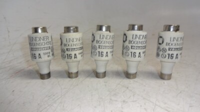 Lot Of 5 Linder Vollschutz DFUSE 500V GL 16A Bottle Fuses 16 Amp