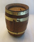 VINTAGE FIRST NATIONAL BANK 6" WOOD BARREL COIN BANK w/ COMBINATION LOCK — photo 4