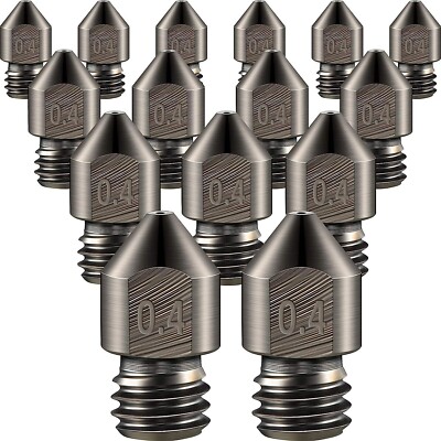 15PCS 0.4mm /1.75mm Hardened Steel Nozzle Kit Extruder 3D Printer Mk8 All Metal