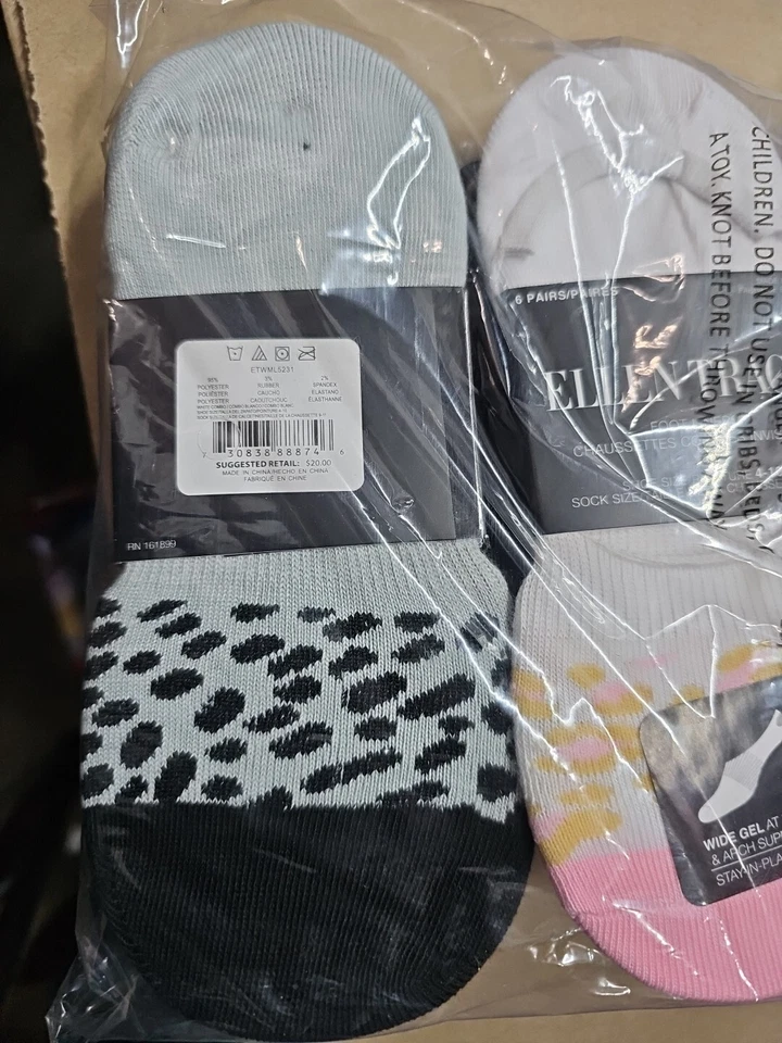 18 Pair Ellen Tracy Women's Performance Foot Liners No Show Socks Size 4-10 Gray - Image 2 of 3