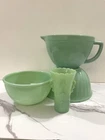 ANCHOR HOCKING FIRE KING JADE-ITE VINTAGE & CONTEMPORARY PIECES — 4 PC. LOT