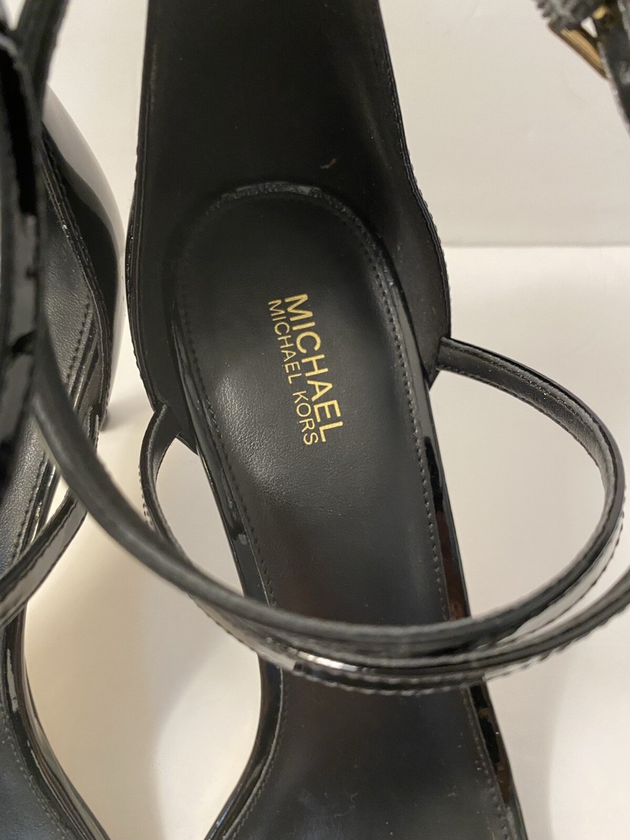 Logo Sandal Michael Kors Goldie Patent Leather Sandal Michael Kors