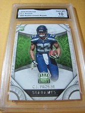 C.J. CJ PROSISE SEAHAWKS 2016 CROWN ROYALE PREFERRED ROOKIE RC #89 GRADED 10