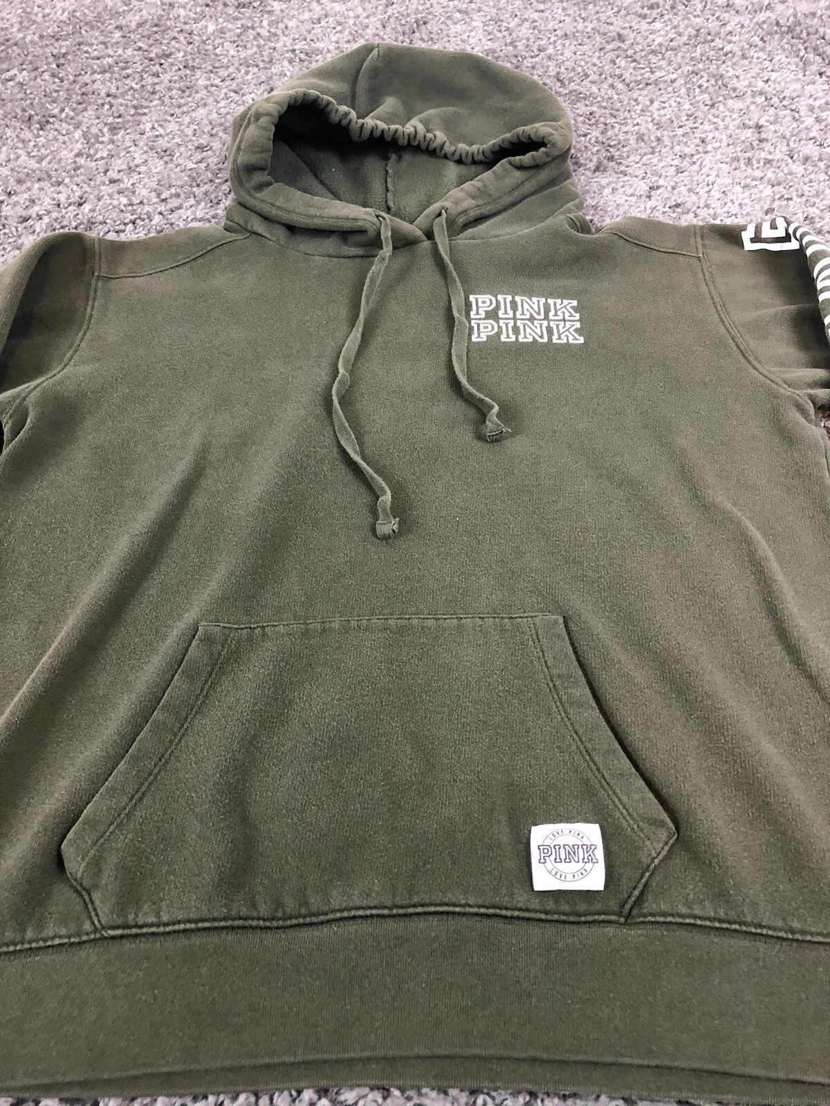 UNDERCOVER Felpa con cappuccio ROSA Victorias Secret donna verde medio pullover logo taschino canguro