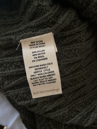 Neu mit Etikett Soft Surroundings Gr. 6-8, SP Kabelstrick Pullover Kleid dunkelolivgrün Wolle - Bild 11 von 13