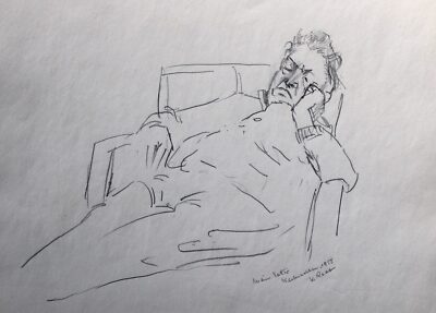 ''Mein Vater'', Weihnachten 1958, Zeichnung von Wilhelm Raab