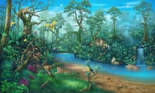 Ceramic Backsplash Tile Mural Woodland Kitchen/Bathroom/Living Room - Rainforest
