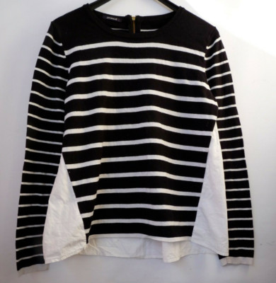 Promod jumper size M blouse insert (back) black and white striped
