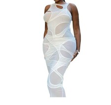 Women Sexy Spring Irregular Shape Sleeveless Skinny Bodycon Design Maxi Dress #B