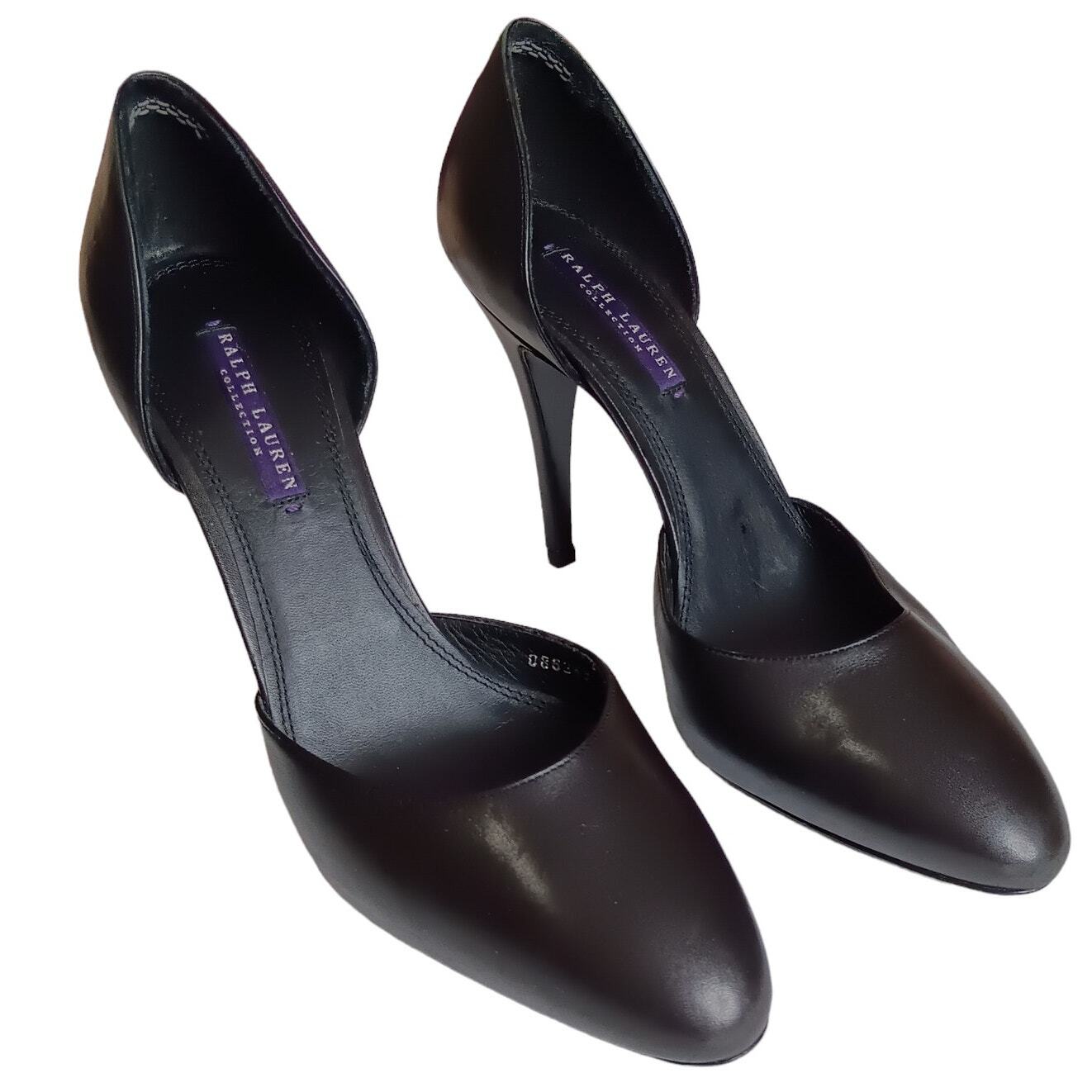 RALPH LAUREN COLLECTION Purple Label Shoes Heels Pumps D'Orsay Size 8.5 Black