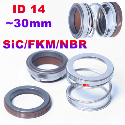 SiC/FKM/NBR Schraubenfeder Gleitringdichtung Schmierung Wasserpumpe ID 14mm~30mm