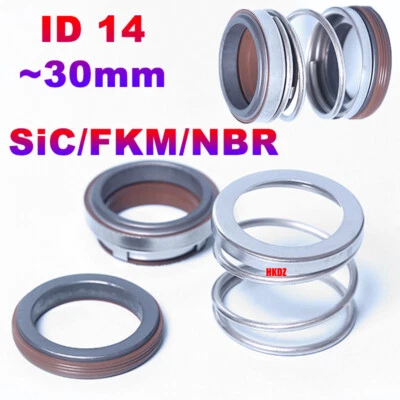 HOMEDIYER 108 Serie SiC/FKM/NBR Rubber Mechanical Seal Shaft Water Pump Sealing ID 14~30mm