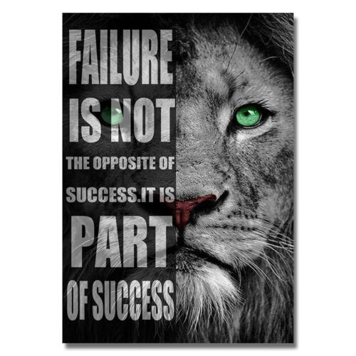 Success Motivational Quotes Poster Lion Animal Picture Wall Art Print Room  Decor | eBay