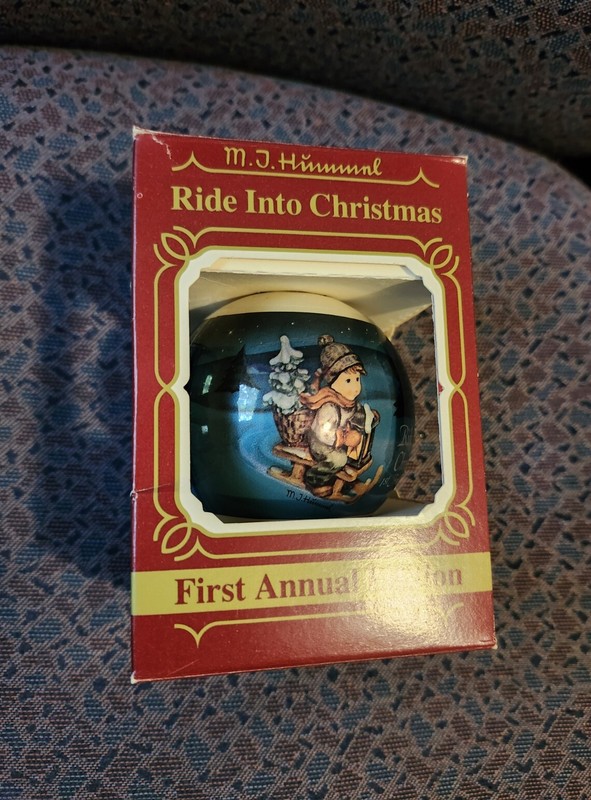 Ride Into Christmas Ornament First Annual Goebel MJ Hummel Ball 1983 IN BOX