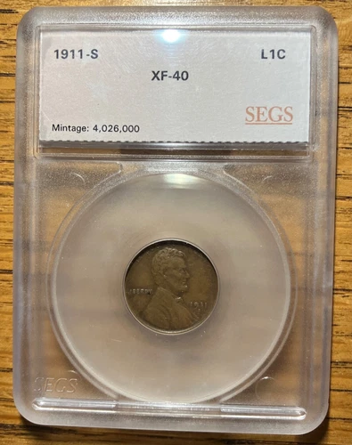 Semi-Key 1911-S Lincoln Cent Extra Fine Condition