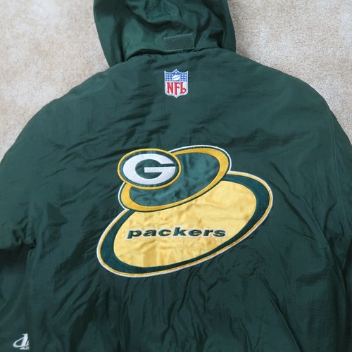 Vintage Green Bay Packers Winter Jacket Youth XL 14-16 NFL Hooded Coat - Picture 7 of 10