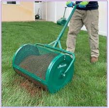 Landzie Lawn & Garden Spreaders - 24" Heavy Duty Metal Mesh Basket Spreader