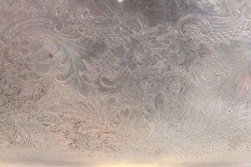 Silver Butler's Serving Tray Rogers 1881 Croydon Antique 1930s? w/Handles - Picture 15 of 24