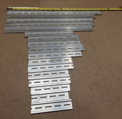 DIN RAIL SLOTTED ELECTRICAL TRACK Lot of 17 #2004C45PR4 